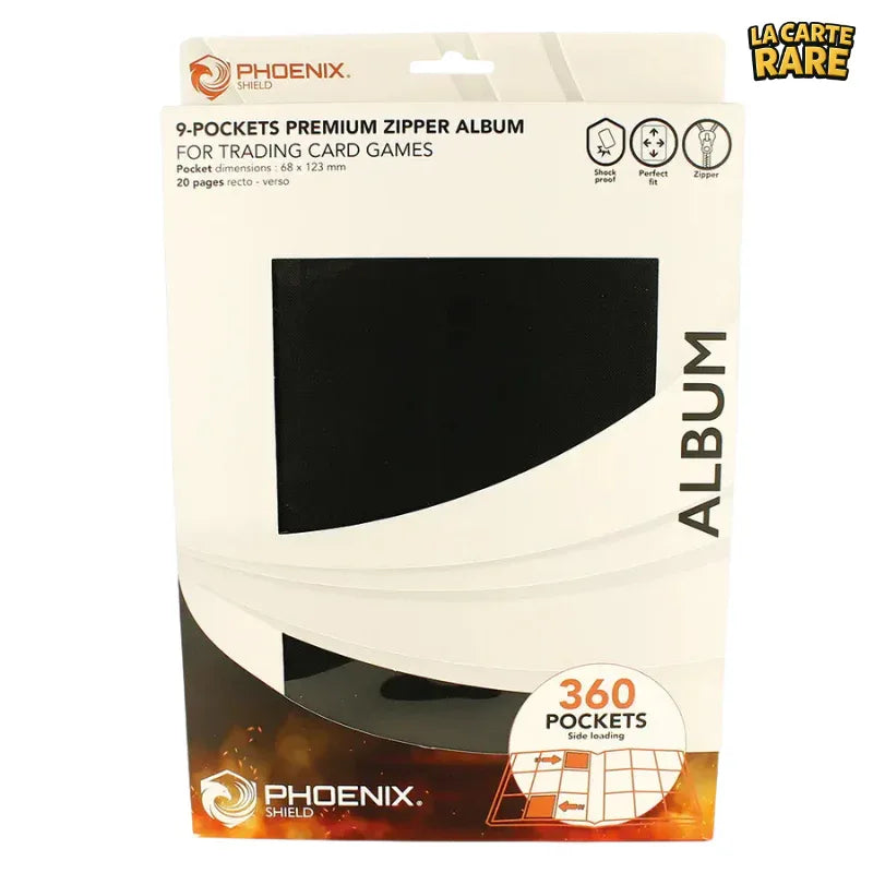 Album Zip Deluxe 360 Cartes (Noir) - Phoenix Shield - La Carte Rare