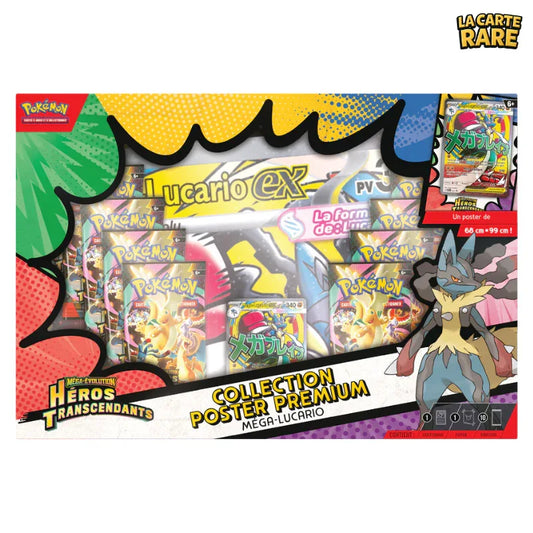Coffret Poster Premium Méga-Lucario Héros Transcendants ME2.5 - Pokemon - La Carte Rare